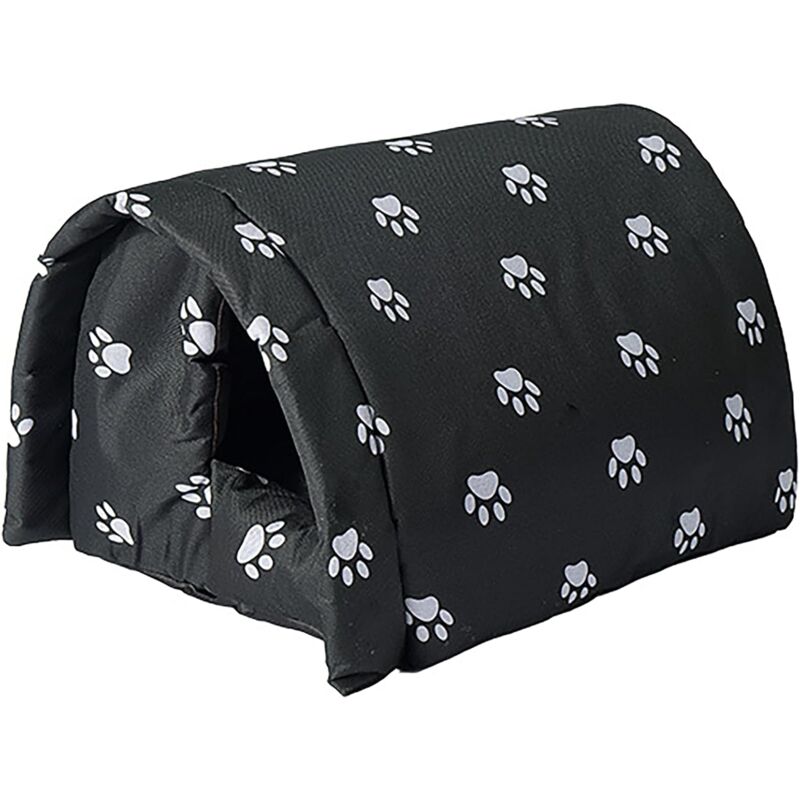 Niche d'extérieur pour Chat Résistante à l'hiver Imperméable et Chaude Maison d'animaux avec Doublure Douce Pliable Résistant Aux Intempéries Abri