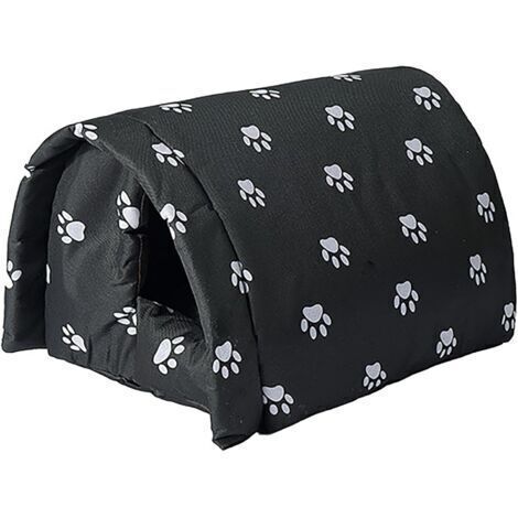 Niche d'extérieur pour Chat Résistante à l'hiver Imperméable et Chaude Maison d'animaux avec Doublure Douce Pliable Résistant Aux Intempéries Abri pour Animaux Domestiques Errants 54x42x36cm