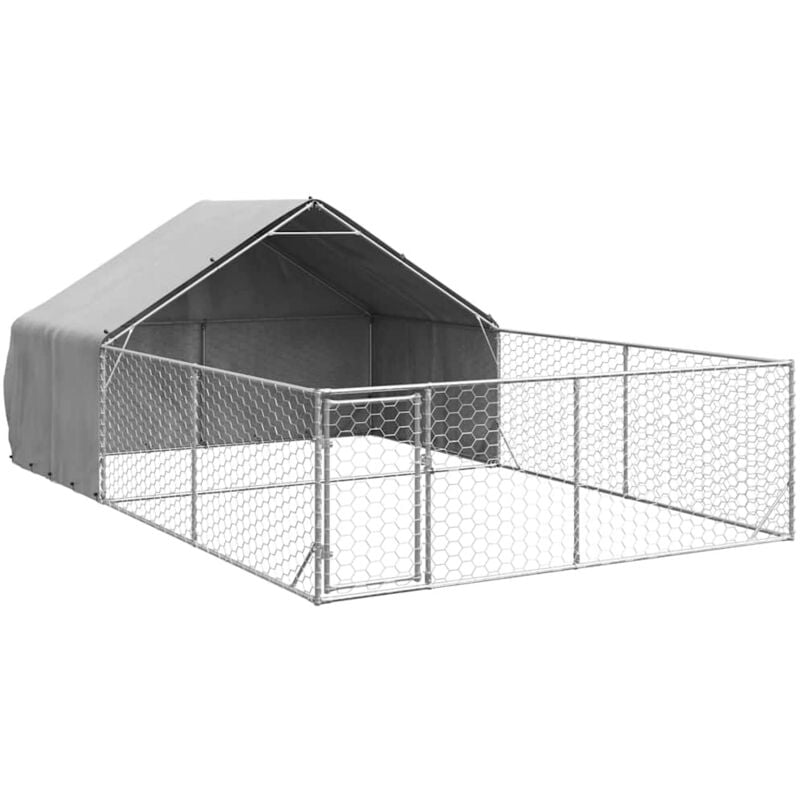 Niche d'extérieur pour chien enclos 6x3x1,9 m acier galvanisé vidaXL