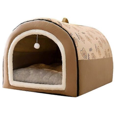 Niche d'hiver pour chien, tapis chaud et amovible, lavable, nid douillet pour un sommeil profond, pour chiens moyens et grands. Taille M.