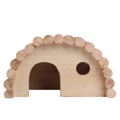 Niche douillet en bois pour hamster, maison chaude pour petits animaux, jouet en bois pour nid de rongeur