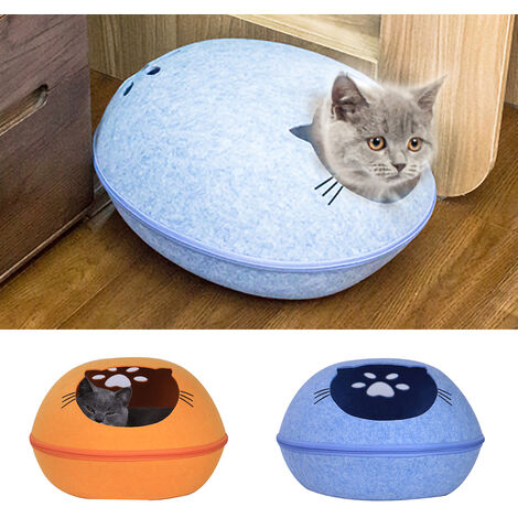 Niche et igloo pour chat Cat Pet Cave Cat Cave Bed Lit pour chat pour chats chatons animaux de compagnie , Bleu