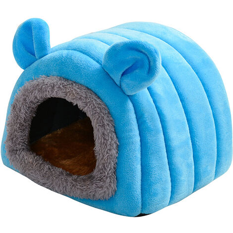 Niche et igloo pour chat mini nid pour animaux de compagnie fournitures chaud petit nid pour animaux de compagnie bleu-taille 171715cm