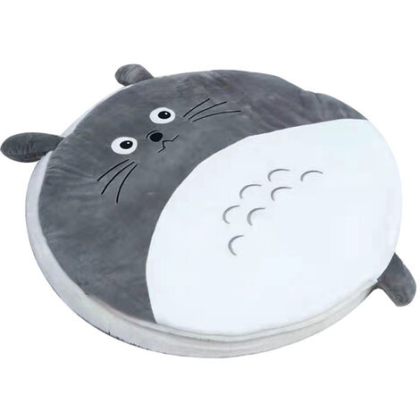 Niche et igloo pour chat tapis pour animaux de compagnie mignon dessin animé chat tapis semi-fermé amovible lavable gris taille 40cm