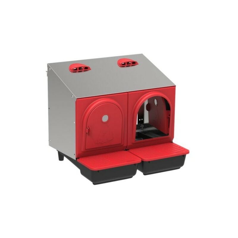 Niche de Ponceuse 2 départements d'extérieur 52x45x48 cm avec Plateau, pour jusqu'à 12 Poules