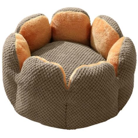 Niche moelleux pour animaux en forme de cactus fleuri, tapis lavable, panier doux pour chat et petit chien, literie d'hiver confortable.