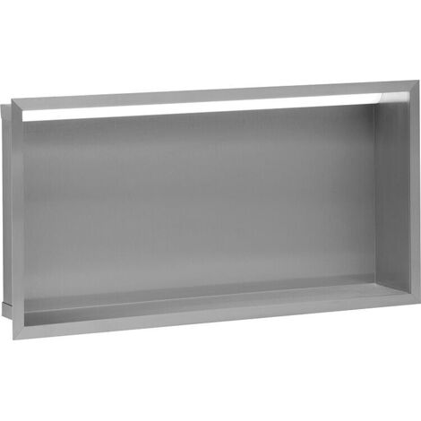 Niche mural avec éclairage LED lxhxp: 625x325x150 mm paroi arrière inox