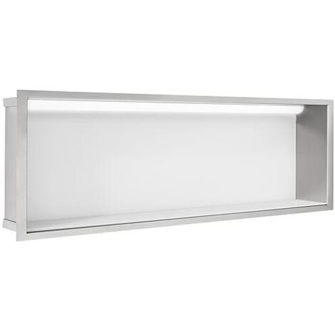 Niche mural avec éclairage LED lxhxp: 924x324x100 mm paroi arrière verre blanc