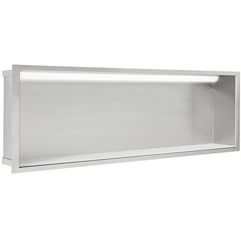 Niche mural avec éclairage LED lxhxp: 924x324x150 mm paroi arrière inox