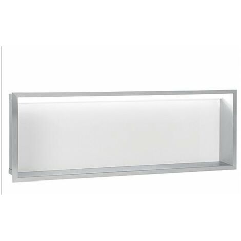 Niche mural avec éclairage LED lxhxp: 925x325x150 mm paroi arrière verre blanc
