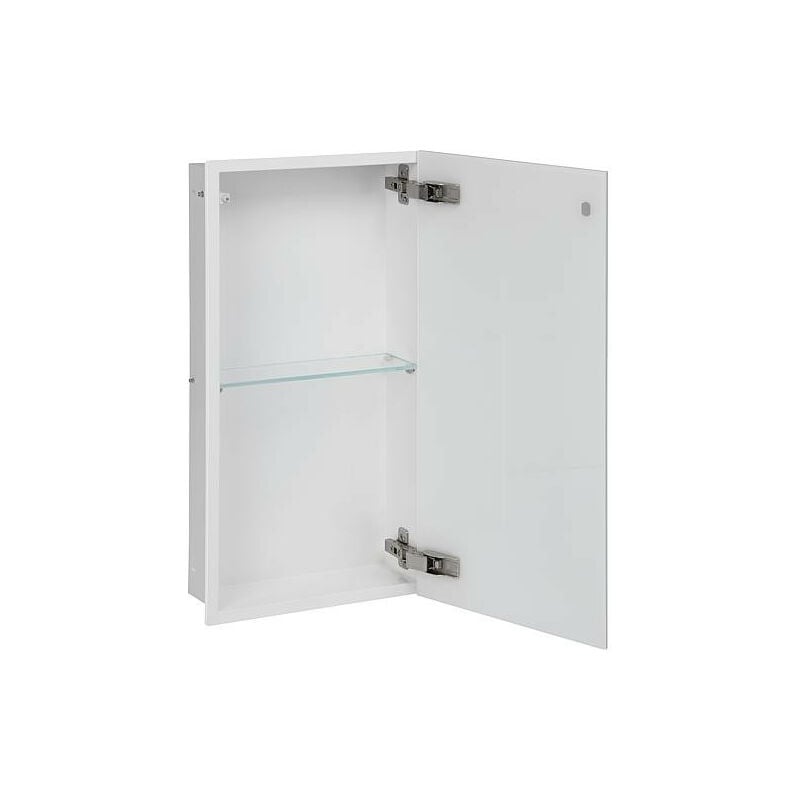 Niche murale, 1 porte blanche verre 2 casiers, profondeur 100 mm lxh : 323x625 mm