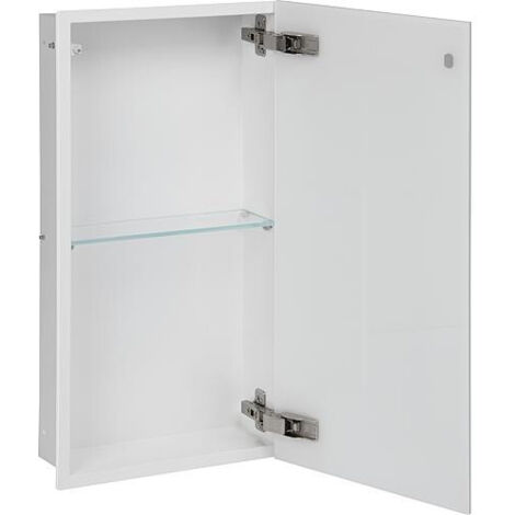 Niche murale, 1 porte blanche verre 2 casiers, profondeur 100 mm lxh : 323x625 mm
