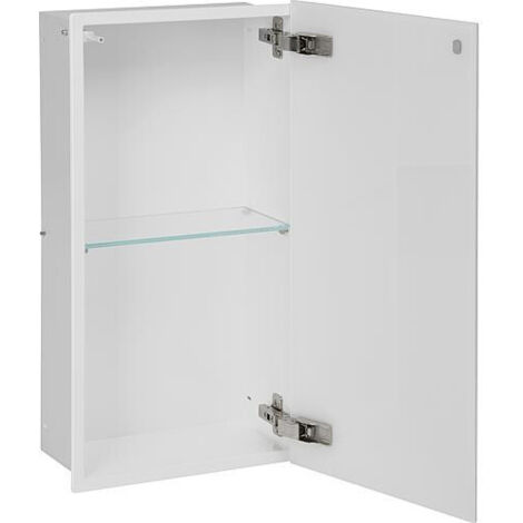 Niche murale, 1 porte blanche verre 2 casiers, profondeur 150 mm lxh : 323x625 mm