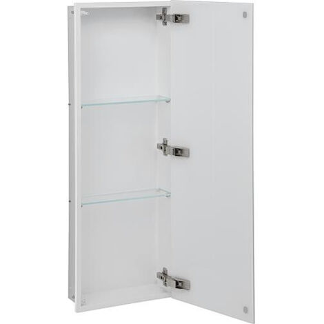 Niche murale, 1 porte blanche verre 3 casiers, profondeur 100 mm lxh : 323x925 mm