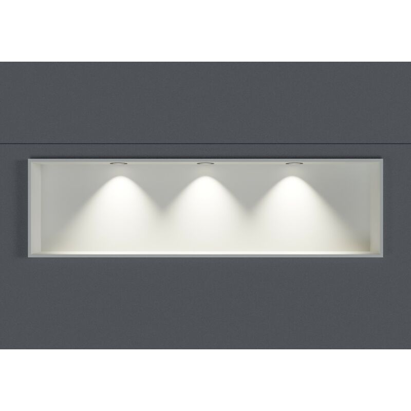 Niche murale douche fonte minérale, étagère rangement douche salle de bain encastrable - EG3010 - H.30cm P.10cm, largeur au choix 90 cm, 3x cadre