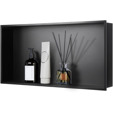 Niche murale de douche, 60x30cm étagère encastrable douche acier inox