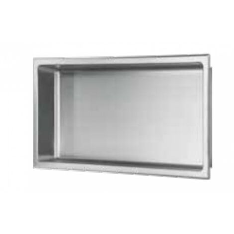 Niche murale de douche, étagère encastrable douche acier Inox Brossé - 30x60cm