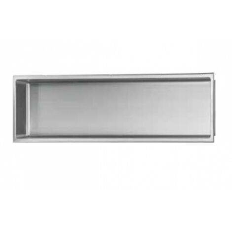 Niche murale de douche, étagère encastrable douche acier Inox Brossé - 30x90cm