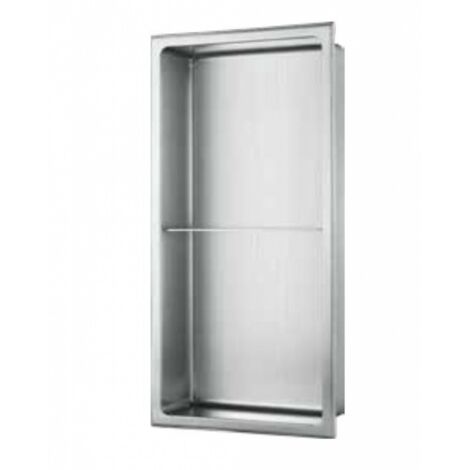 Niche murale de douche, étagère encastrable douche acier Inox Brossé - 60x30cm