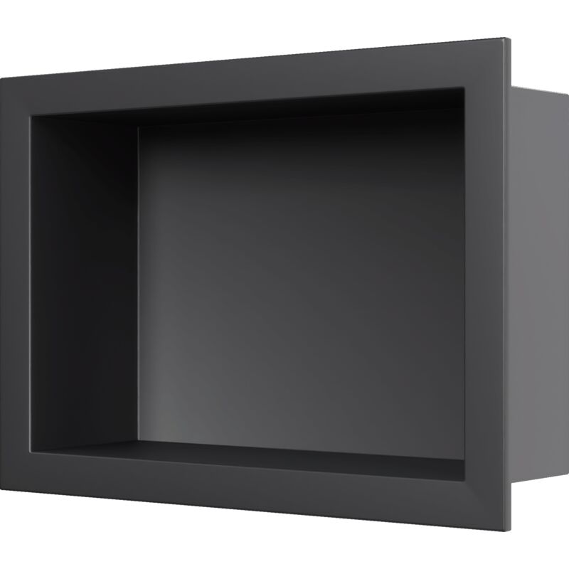 Niche murale douche acier inoxydable, étagère rangement douche salle de bain encastrable BS203010 - 20x30x10cm - Noir - Bernstein