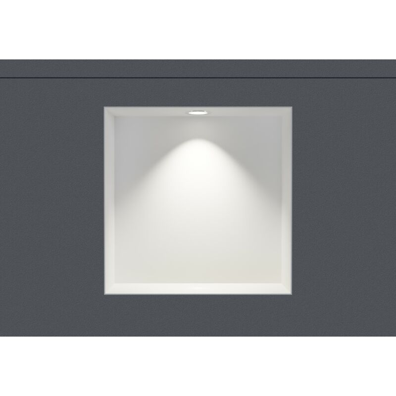 Bernstein - Niche murale douche acier inox + Spot led, étagère rangement douche salle de bain encastrable NT303010X - 30x30x10cm - Blanc, 1x cadre
