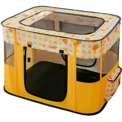 Niche pliable pour chat avec puits de lumière amovible, caisse de mise bas respirante pour chatte/parc pour chien, accessoires pour animaux, taille XL : 110 x 85 x 60 cm / 43,3 x 33,5 x 23,6 pouces, j