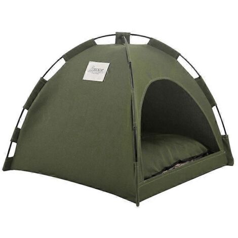 Niche pour animaux avec coussin rafraîchissant d'été, tente intérieure pour petits animaux, lit pour chien/chat, taille M, vert.