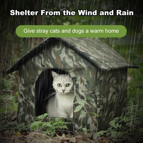 Niche pour chat d'extérieur et refuge pour chien errant Convient à une utilisation à l'intérieur comme à l'extérieur Imperméable et résistante à l'humidité Installation simple Chaleur durable