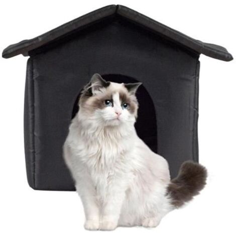 Niche pour Chat Exterieu, Abri pour Chats Errants, Cabane pour Chat Et Chien, Tente pour Chat Pliable Et Résistante Aux Intempéries,