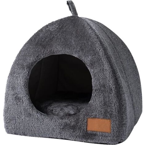 Niche pour Chat - Grotte pour Chat - Maison Portative pour Animaux De Compagnie - Gris - Extérieur
