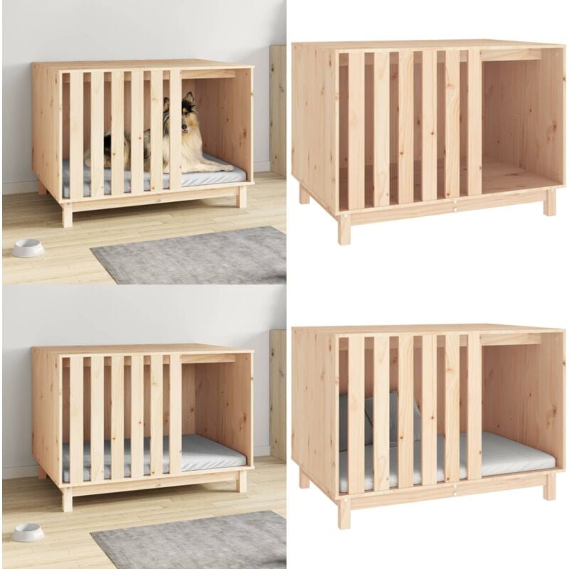Vidaxl - Niche pour chien 100x70x72 cm Bois de pin massif - maison pour chien - maisons pour chien - Home & Living - Brun