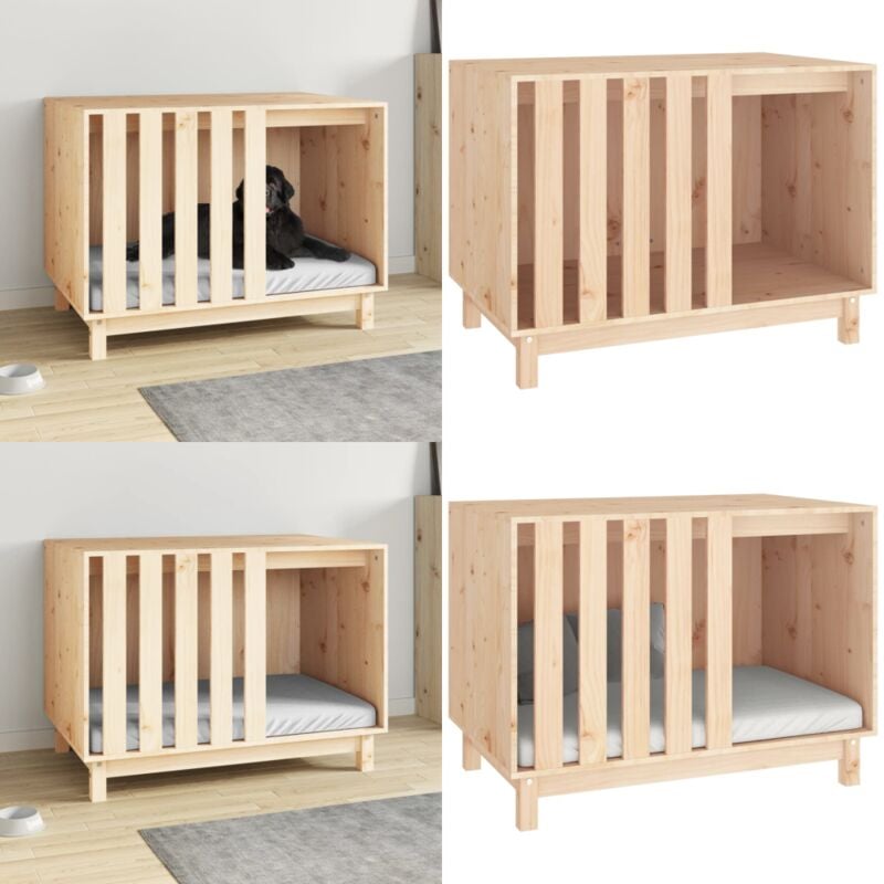 Vidaxl - Niche pour chien 90x60x67 cm Bois de pin massif - maison pour chien - maisons pour chien - Home & Living - Brun