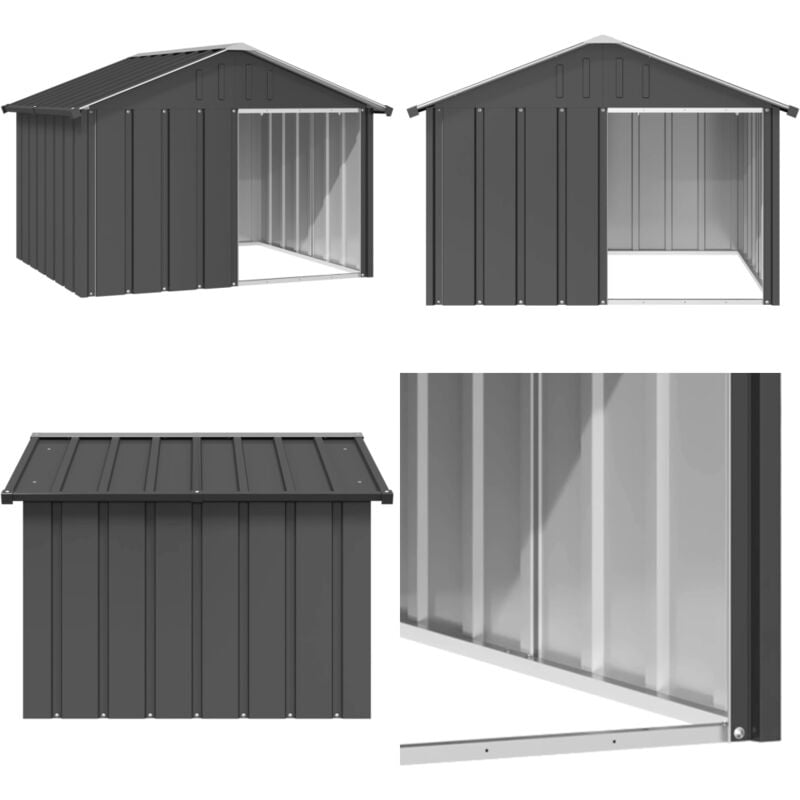 Vidaxl - Niche pour chien Anthracite 116,5x103x81,5 cm Acier galvanisé - niche pour chien - niches pour chien - Home & Living - Anthracite