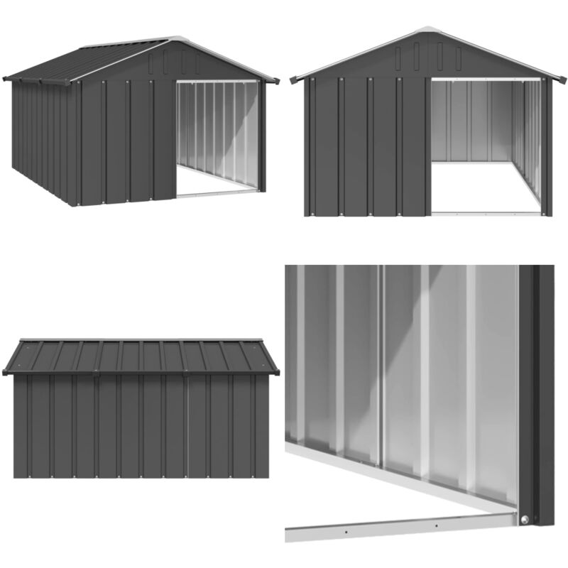 Vidaxl - Niche pour chien Anthracite 116,5x153x81,5 cm Acier galvanisé - niche pour chien - niches pour chien - Home & Living - Anthracite