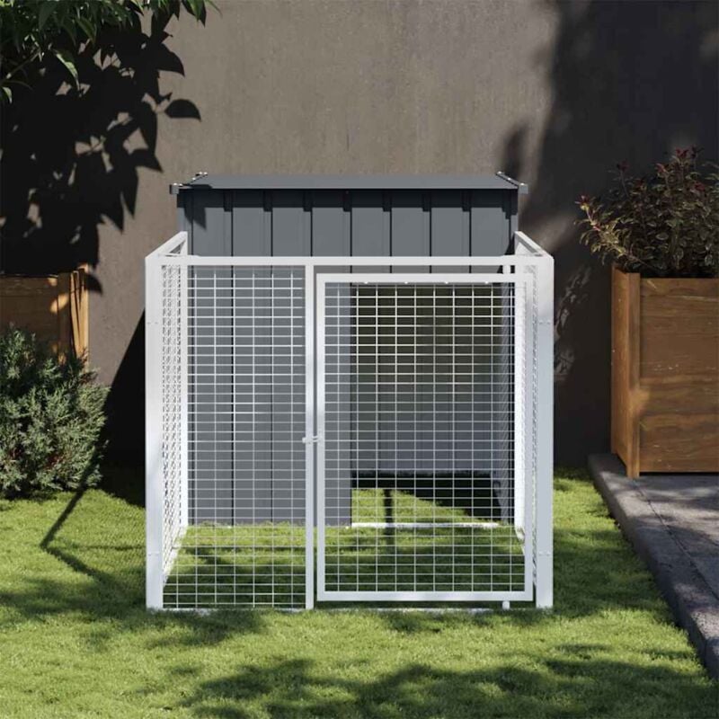 Vidaxl - Niche pour chien avec cour anthracite 110x201x110 cm