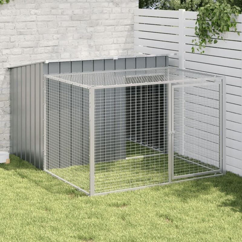 Vidaxl - Niche pour chien avec cour anthracite 153x194x110 cm