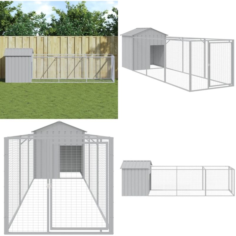 Vidaxl - Niche pour chien avec toit gris clair acier galvanisé - niche pour chien - niches pour chien - Home & Living - Gris