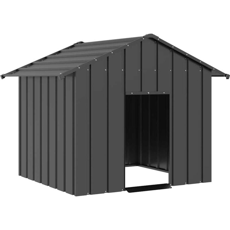 Vidaxl - Niche pour chien avec toit noir 131x101x102 cm acier galvanisé