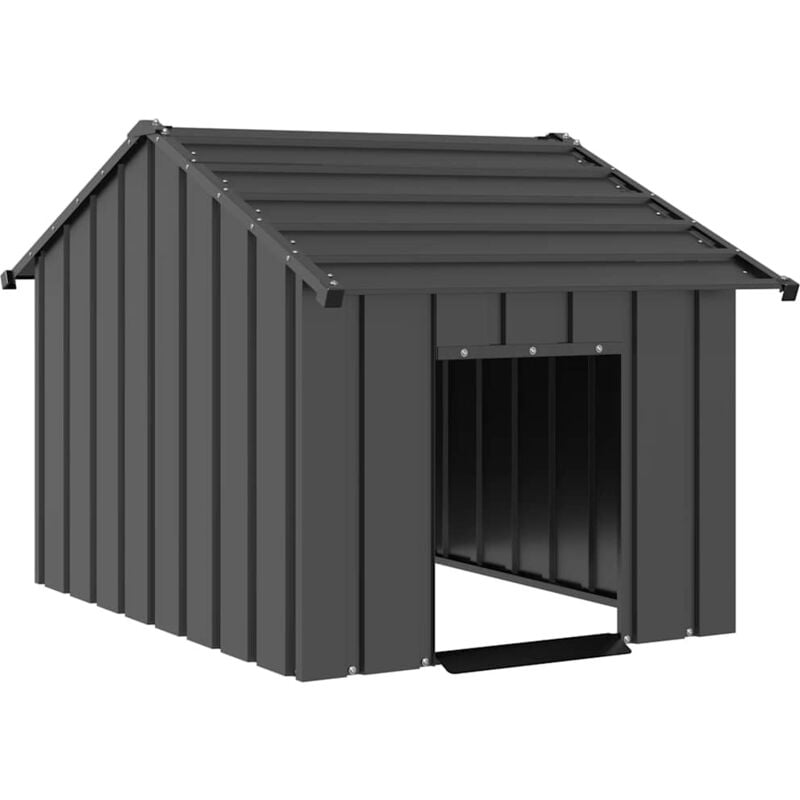 Vidaxl - Niche pour chien avec toit noir 83x130x85 cm acier galvanisé