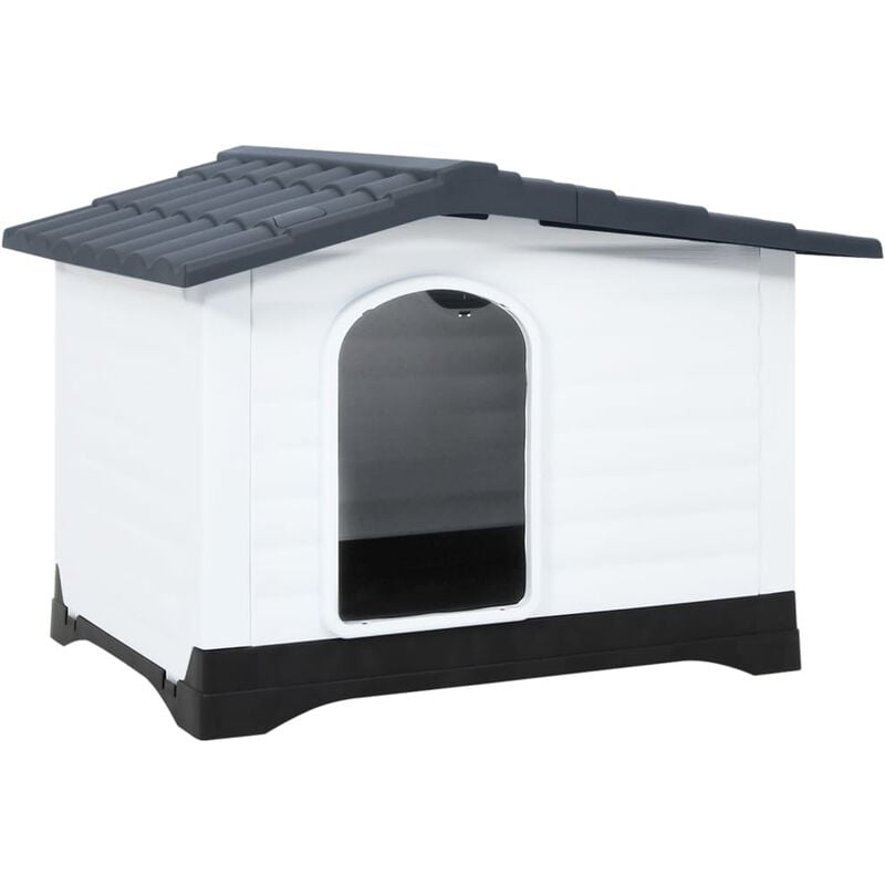 Maison de chien en polypropylène extérieur 90,5x68x66 cm Diverses couleurs couleur : Gris