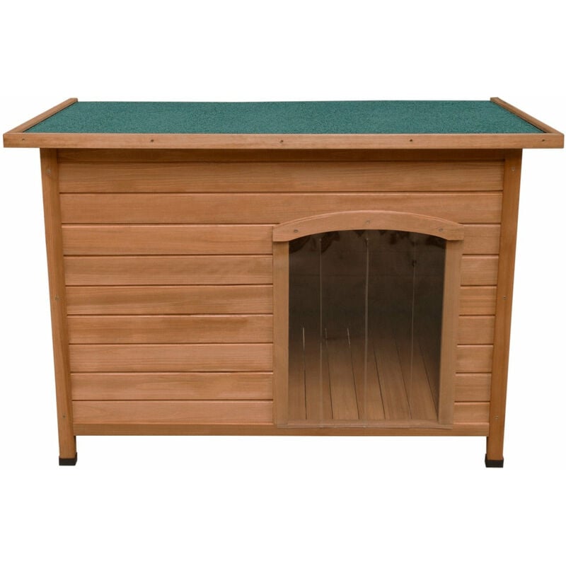 Niche pour Chien en Bois de Sapin avec Toit Plat en Asphalte - 80 x 115 x 78.5cm - Chien Grande Taille - Imperméable & Durable - Intérieure ou