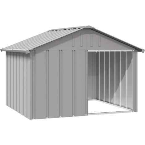 Niche pour chien Gris 116,5x103x81,5 cm Acier galvanisé CFW48083