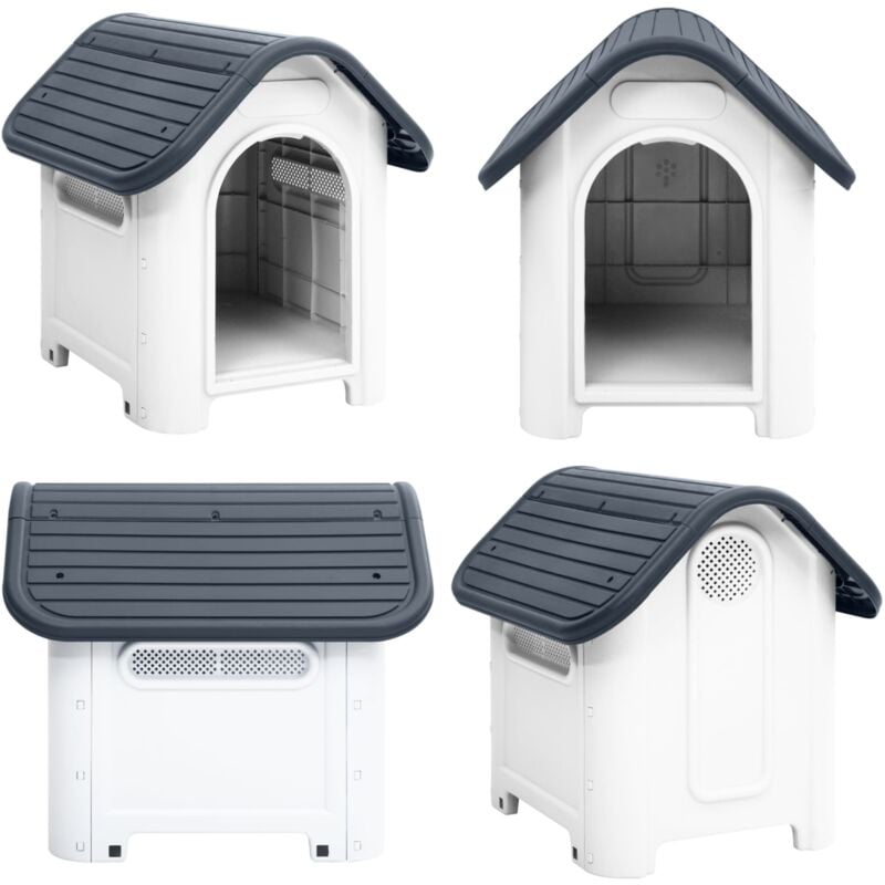 Niche pour chien Gris 59x75x66 cm Polypropylène - niche pour chien - niches pour chien - Home & Living