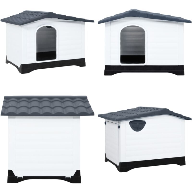 Vidaxl - Niche pour chien Gris 90,5x68x66 cm Polypropylène - niche pour chien - niches pour chien - Home & Living - Gris