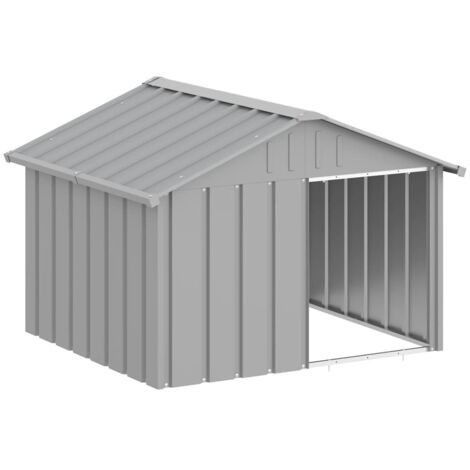 Niche pour chien Lit pour chien   Gris 116,5x103x81,5 cm Acier galvanisé 39209