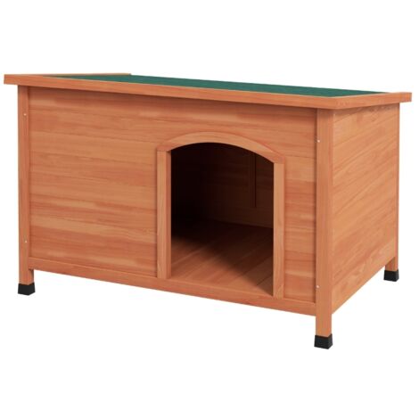Niche pour chien XXL en bois, dimensions 100 x 65,5 x 68 cm, coloris orange, confortable et résistante, idéale pour un usage extérieur
