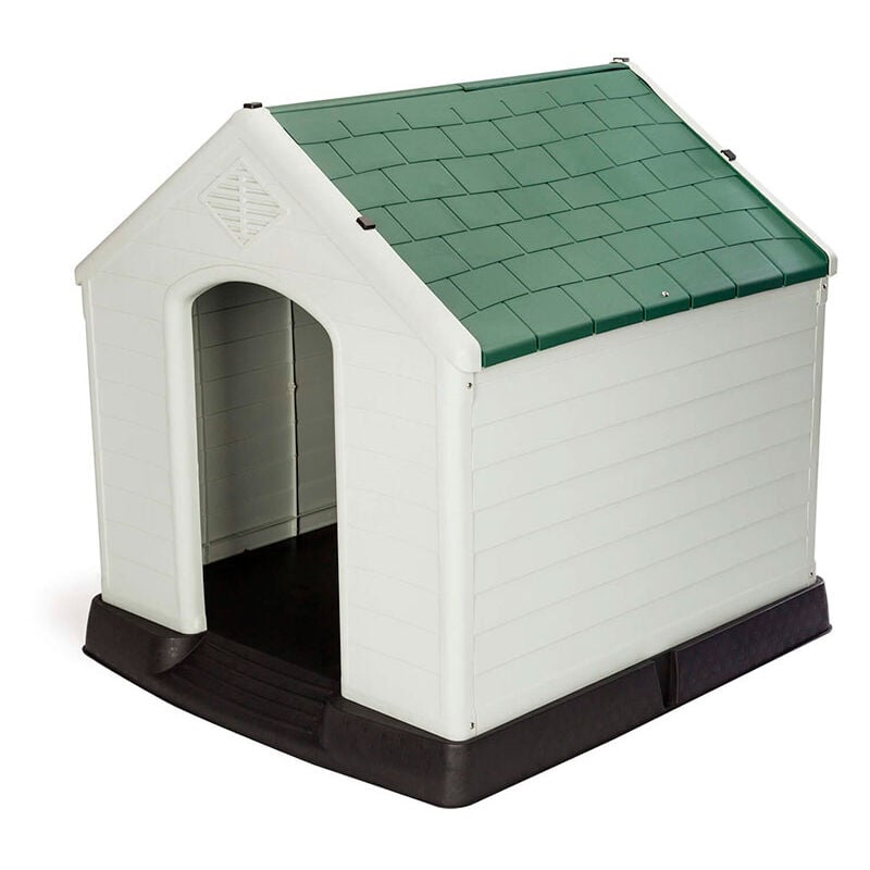 Gardiun - Niche pour Chien Moyen Zeus Plus 87x78x81 cm Fabriquée en Résine Couleur Beige/Vert