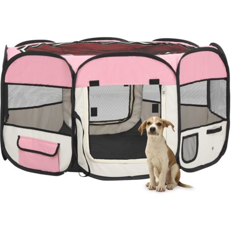 Niche pour Chiens  Chenil extérieur  Parc Enclos pliable pour chien avec sac de transport Rose 125x125x61cm CFW738397 CFW566006