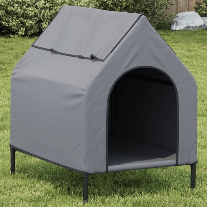 Design In - Niche pour Chiens Chenil extérieur Parc Enclos pliable pour chien gris clair tissu oxford et acier CFW16839