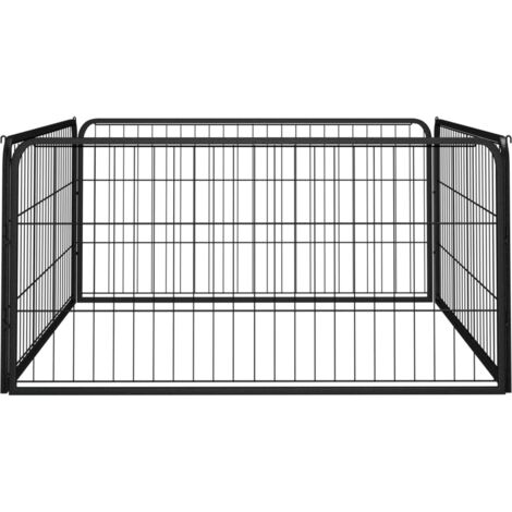 Niche pour Chiens  Chenil extérieur  Parc Enclos pour chien 4 panneaux Noir 100x50cm Acier enduit de poudre CFW13345